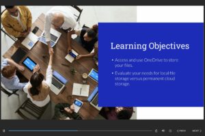online module page with learning objectives listed